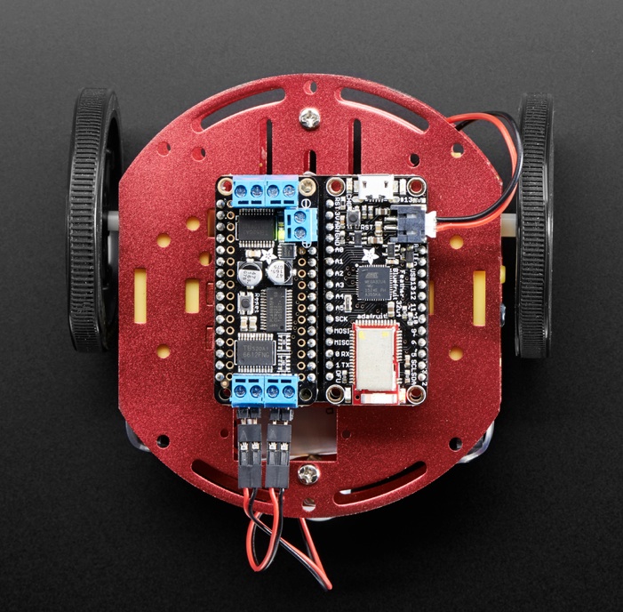 Mini Round Robot Chassis Kit - 2WD with DC Motors - Click Image to Close