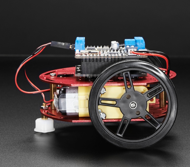 Mini Round Robot Chassis Kit - 2WD with DC Motors - Click Image to Close