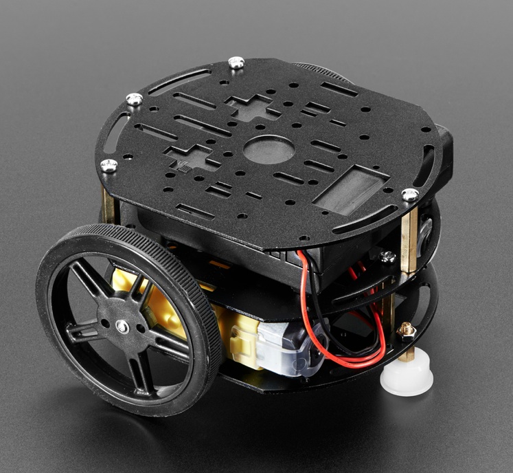 Mini 3-Layer Round Robot Chassis Kit - 2WD with DC Motors - Click Image to Close
