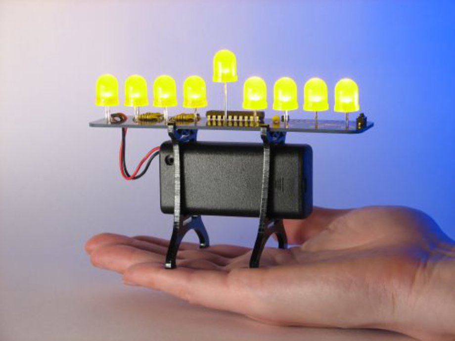 Deluxe LED Menorah Kit - Yellow LEDs - Click Image to Close