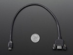 Panel Mount USB Cable - B Female to Micro-B Male