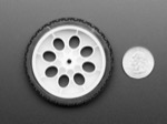 Roue blanche mince pour TT DC Gearbox Moteurs - Diamètre 65 mm