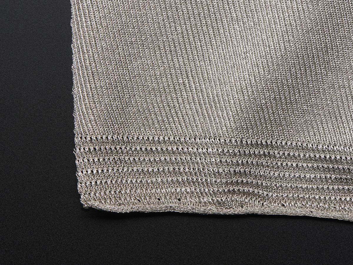 Knit Conductive Fabric - Silver 20cm square - Click Image to Close