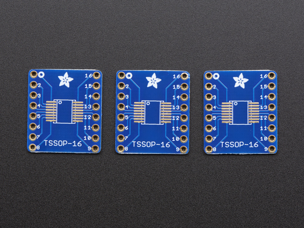 SMT Breakout PCB for SOIC-16 or TSSOP-16 - 3 Pack! - Click Image to Close