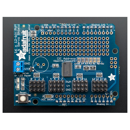 Adafruit 16-Channel 12-bit PWM/Servo Shield - I2C interface - Click Image to Close