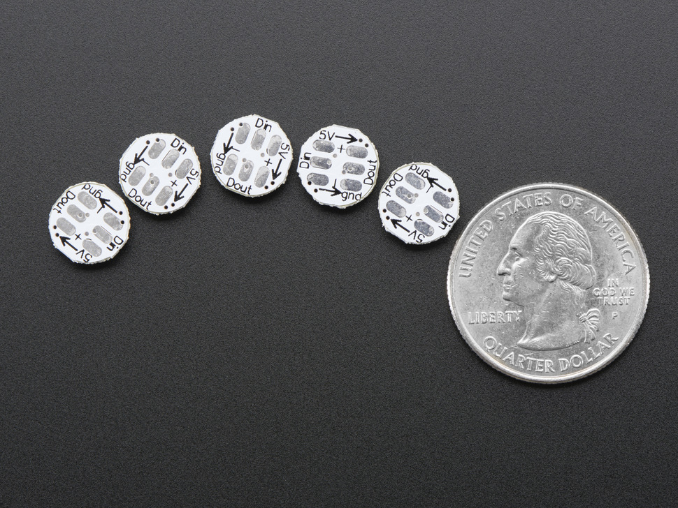 NeoPixel Mini Button PCB - Pack of 5 - Click Image to Close