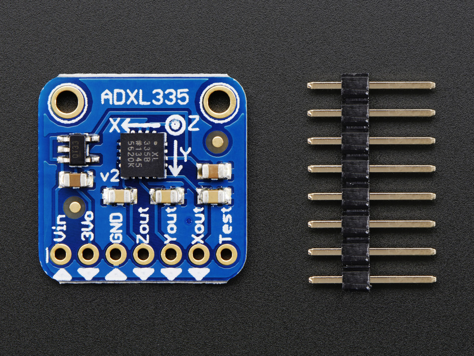 ADXL335 - 5V ready triple-axis accelerometer (+-3g analog out) - Click Image to Close