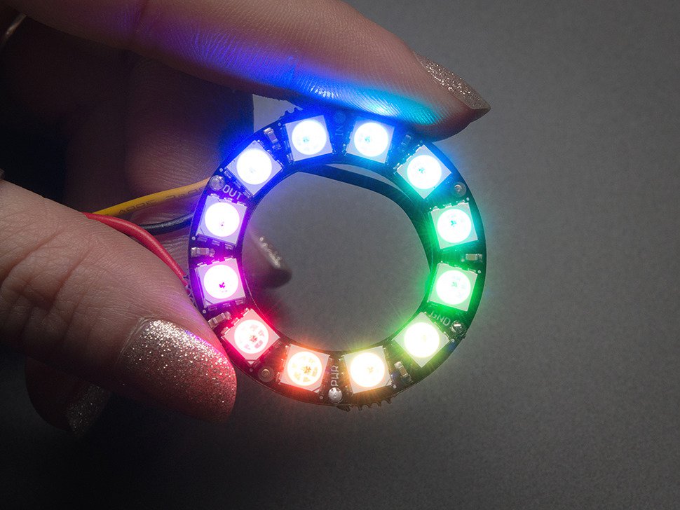 NeoPixel Ring - 12 x 5050 RGB LED with Integrated Drivers - Click Image to Close