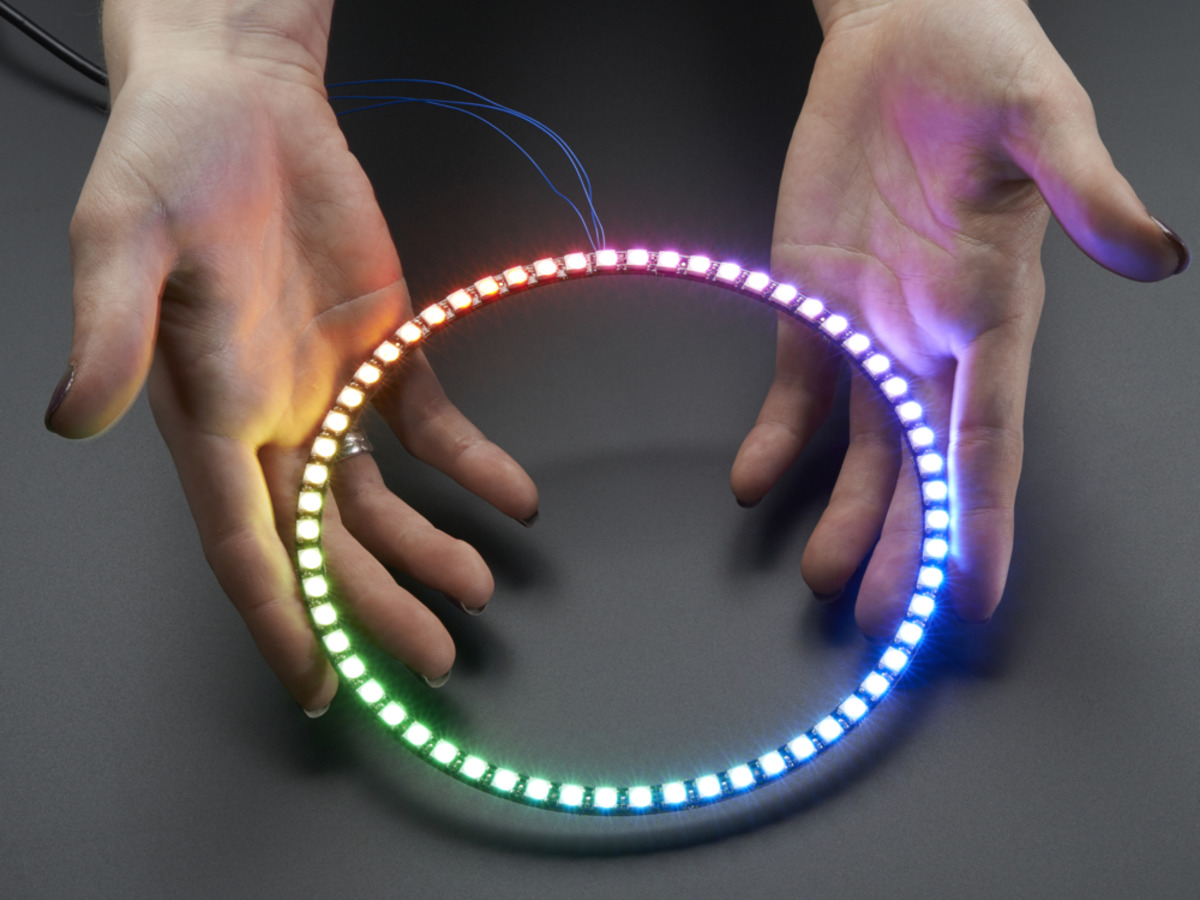 NeoPixel 1/4 60 Ring - 5050 RGB LED w/ Integrated Drivers - Click Image to Close