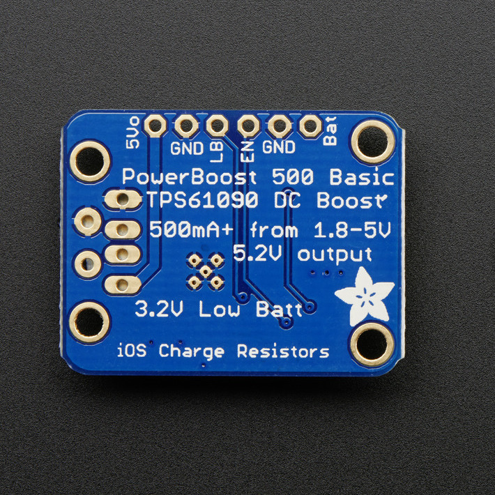 PowerBoost 500 Basic - 5V USB Boost @ 500mA from 1.8V+ - Click Image to Close