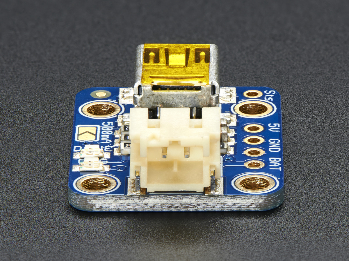 Adafruit Mini Lipo w/Mini-B USB Jack - USB LiIon/LiPoly charger - Click Image to Close