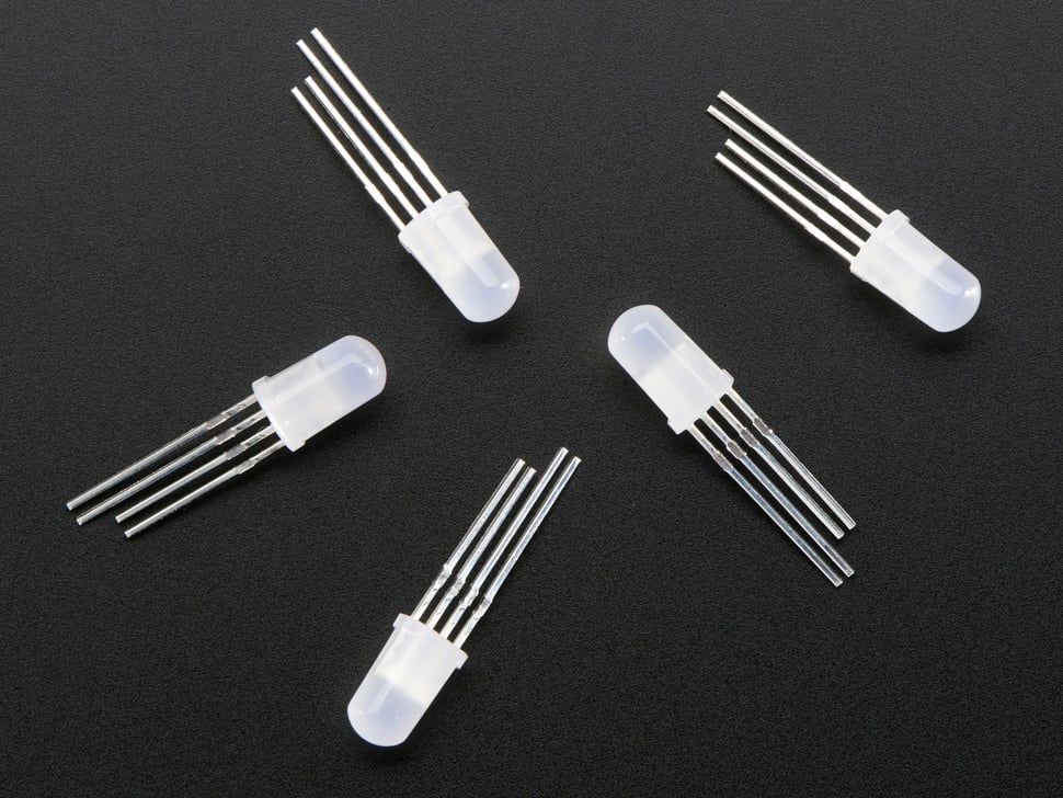 NeoPixel Diffused 5mm Through-Hole LED - 5 Pack - Click Image to Close