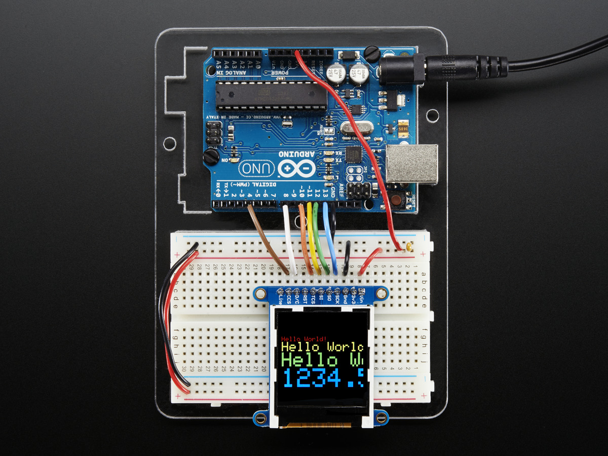 Adafruit 1.44" Color TFT LCD Display + MicroSD breakout ST7735R - Click Image to Close