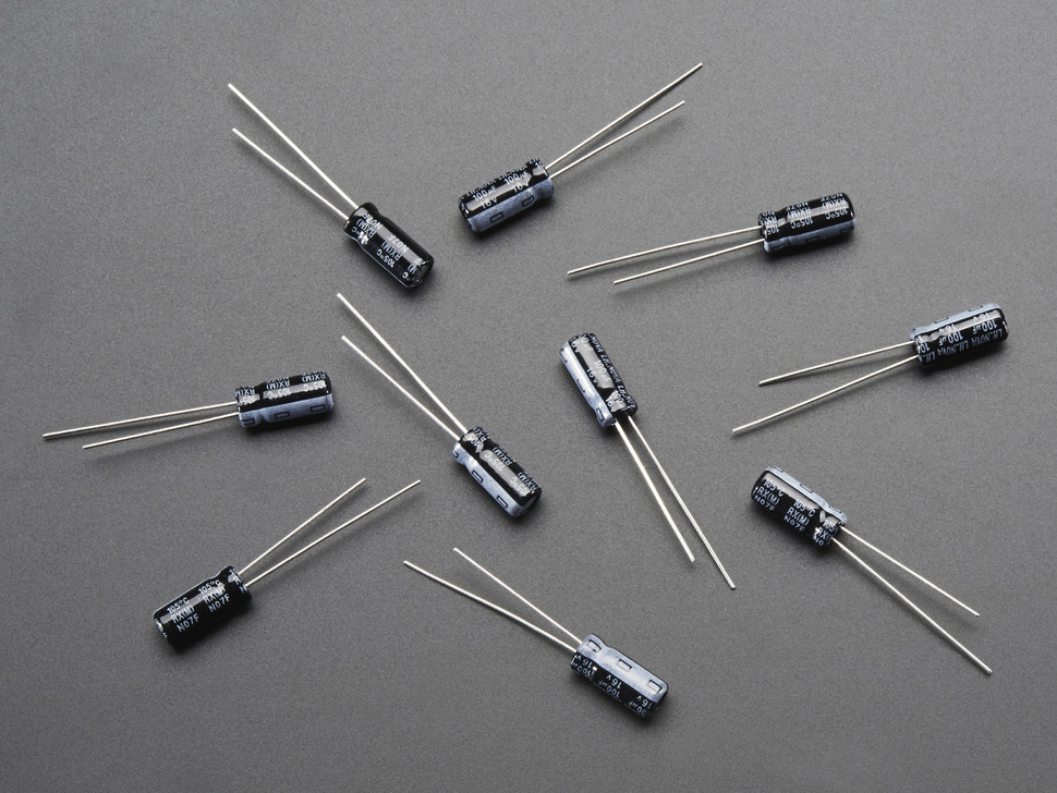100uF 16V Electrolytic Capacitors - Pack of 10 - Click Image to Close
