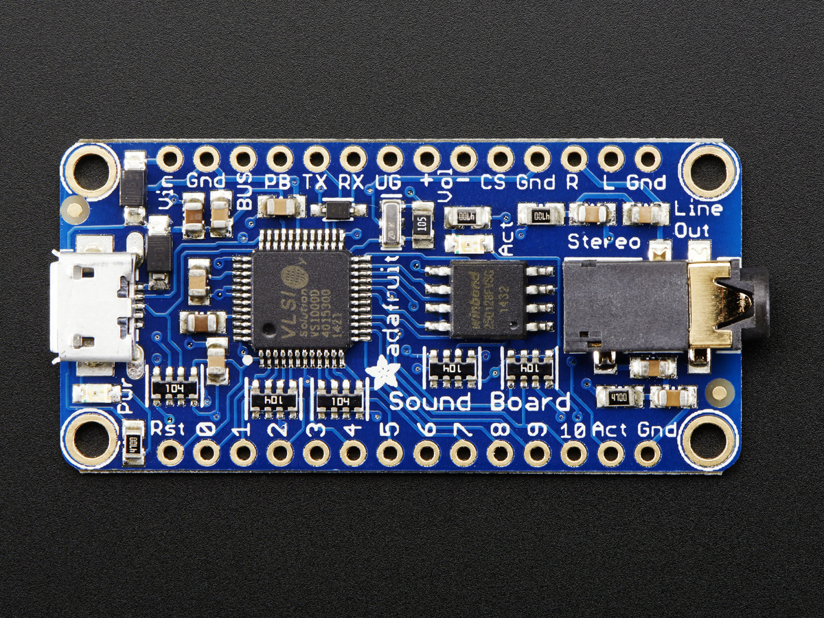 Adafruit Audio FX Sound Board - WAV/OGG Trigger with 16MB Flash - Click Image to Close