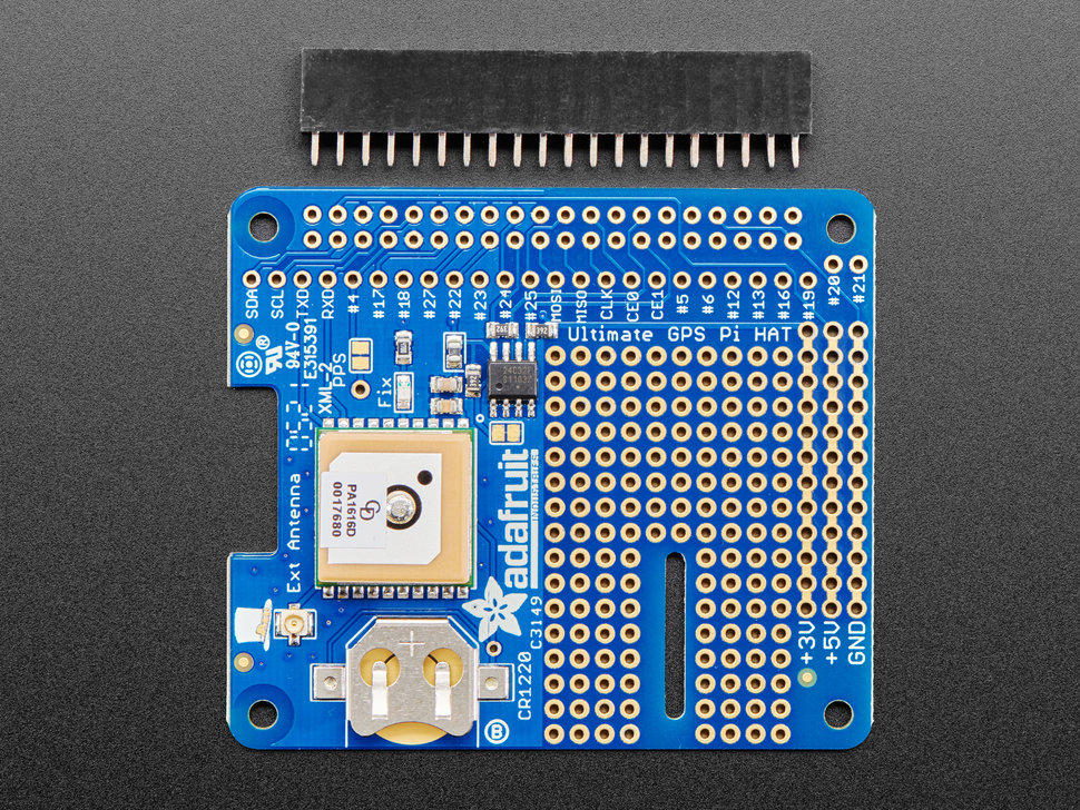 Adafruit Ultimate GPS HAT for Raspberry Pi A+/B+/Pi 2/3/Pi 4 - Click Image to Close