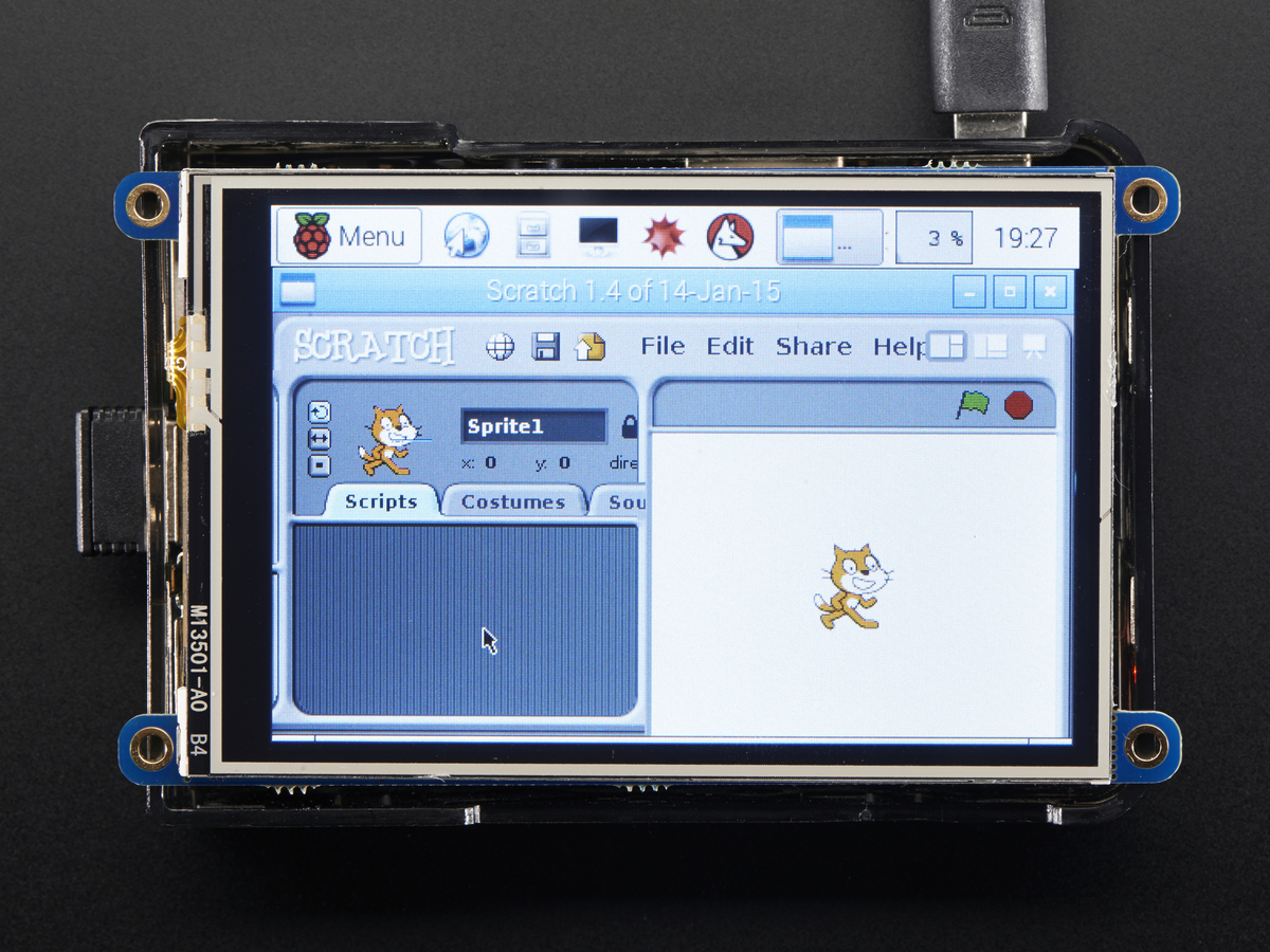 PiTFT Plus 480x320 3.5" TFT+Touchscreen for Raspberry Pi - Click Image to Close
