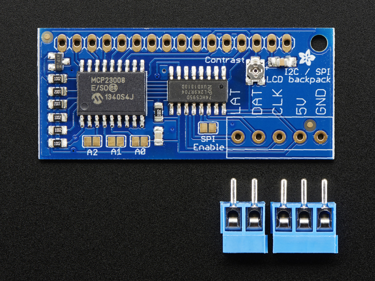 i2c / SPI character LCD backpack - Click Image to Close