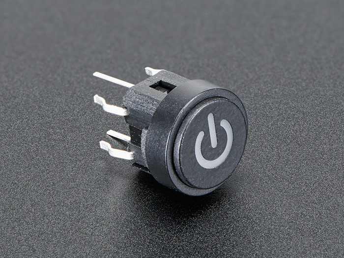 Mini Illuminated Momentary Pushbutton - Red Power Symbol - Click Image to Close