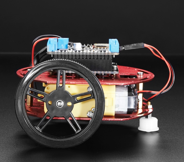 Mini Round Robot Chassis Kit - 2WD with DC Motors - Click Image to Close