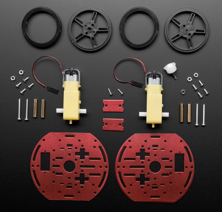 Mini Round Robot Chassis Kit - 2WD with DC Motors - Click Image to Close
