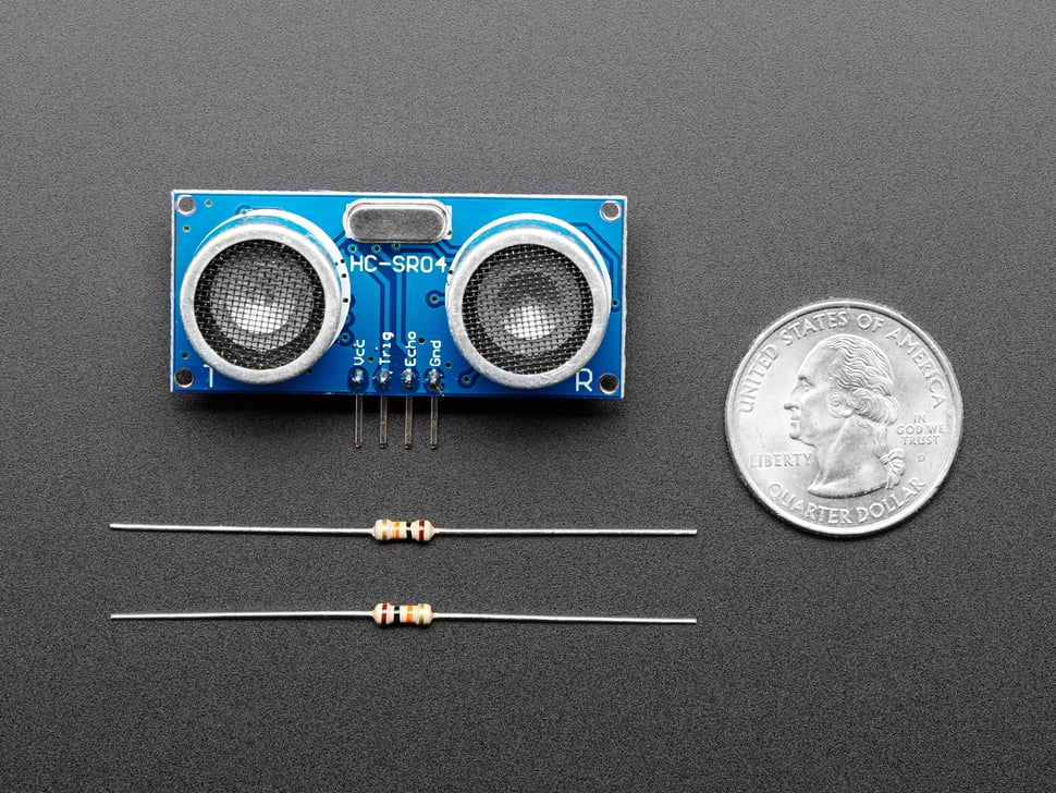 HC-SR04 Ultrasonic Sonar Distance Sensor + 2 x 10K resistors - Click Image to Close