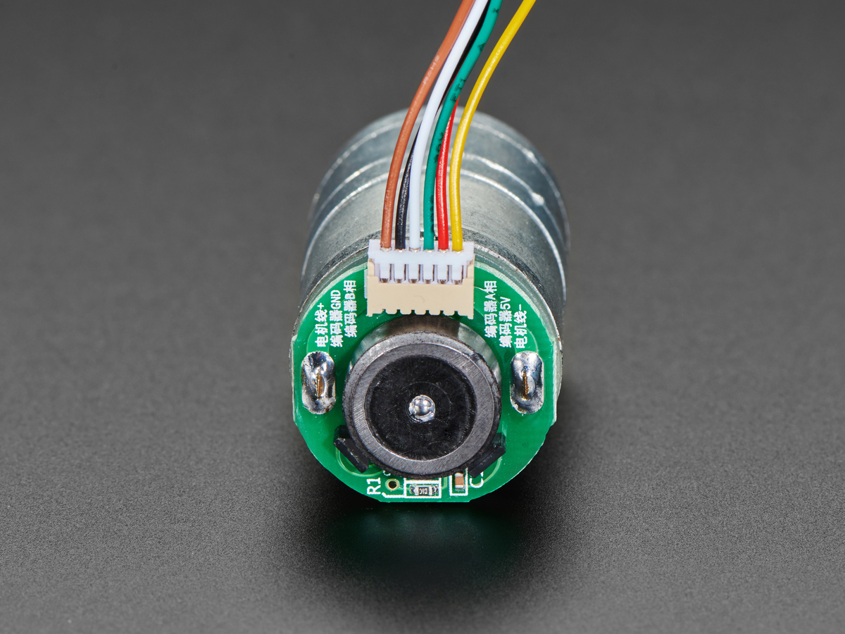 Geared DC Motor with Magnetic Encoder Outputs - 7 VDC 1:20 Ratio - Click Image to Close