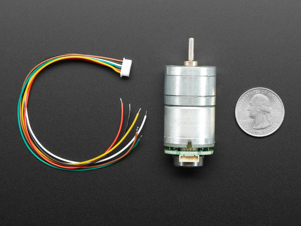 Geared DC Motor with Magnetic Encoder Outputs - 7 VDC 1:20 Ratio - Click Image to Close