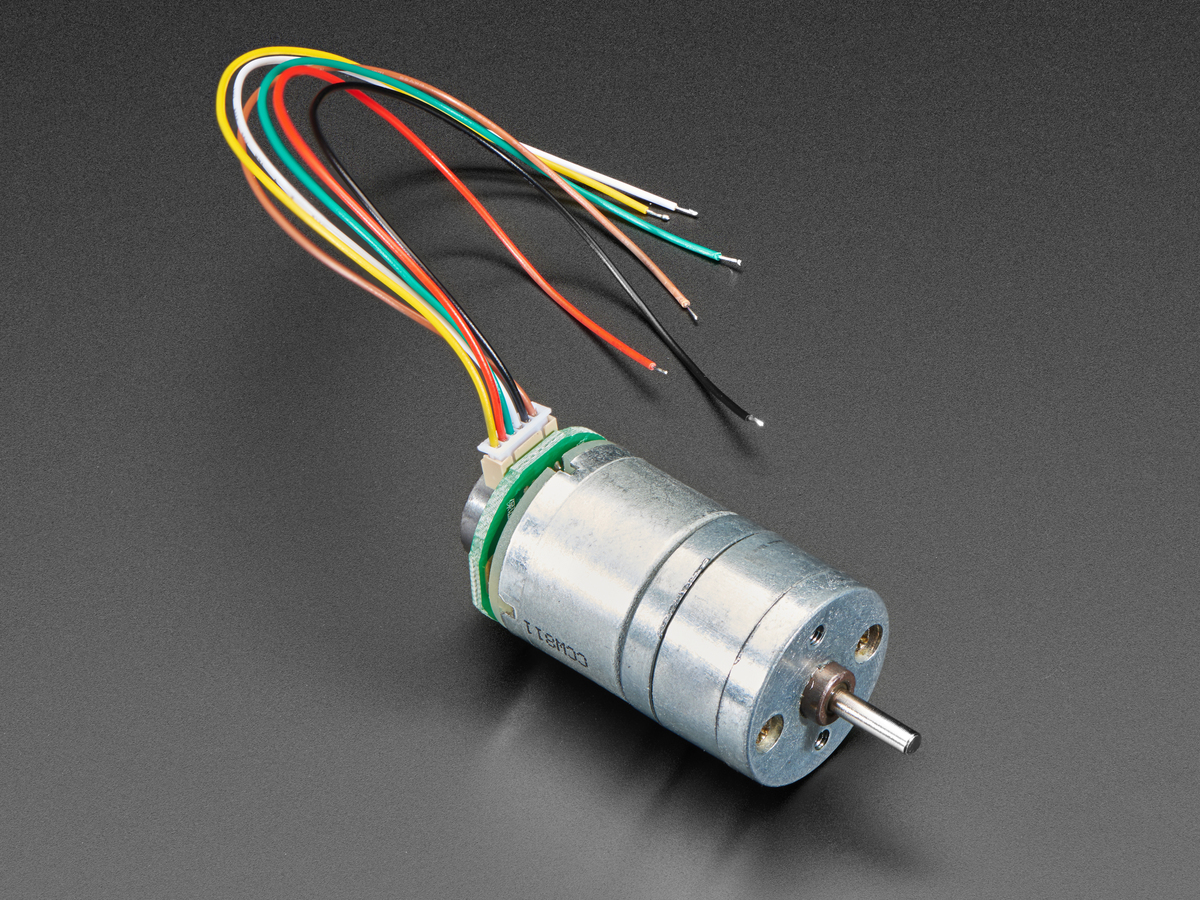 Geared DC Motor with Magnetic Encoder Outputs - 7 VDC 1:20 Ratio - Click Image to Close