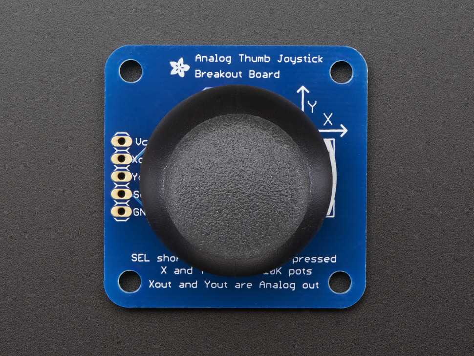 Analog 2-axis Thumb Joystick with Select Button + Breakout Board - Click Image to Close