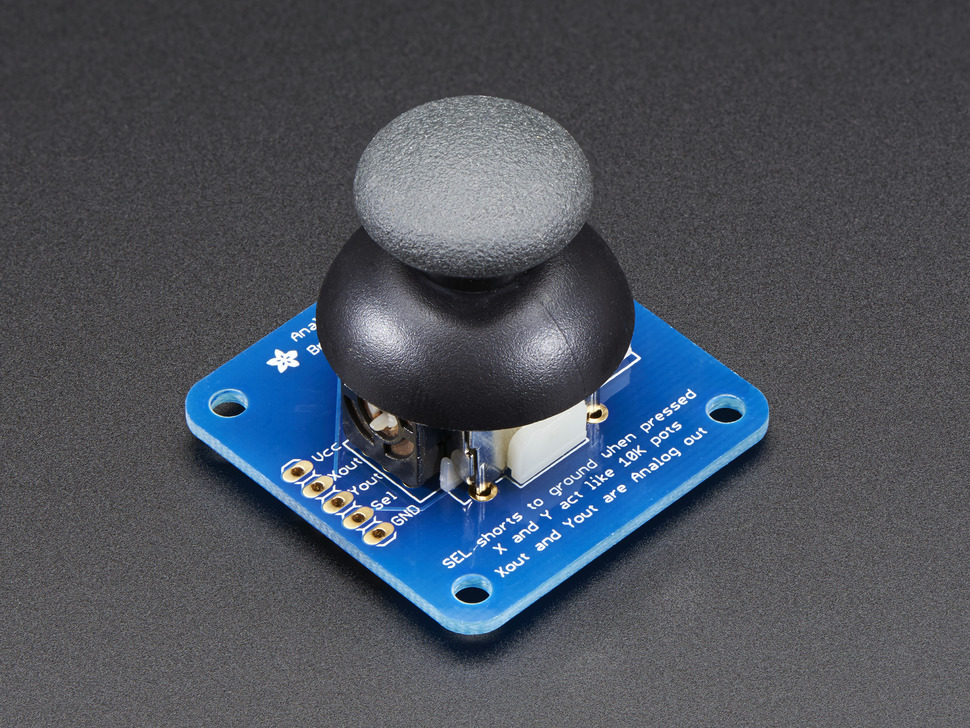 Analog 2-axis Thumb Joystick with Select Button + Breakout Board - Click Image to Close