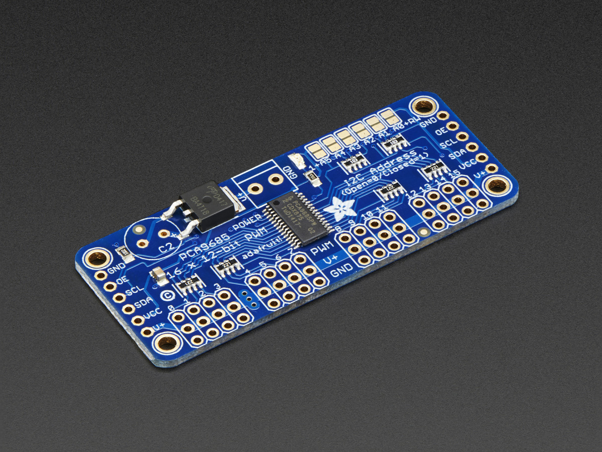 Adafruit 16-Ch. 12-bit PWM/Servo Driver - I2C - PCA9685 - Click Image to Close