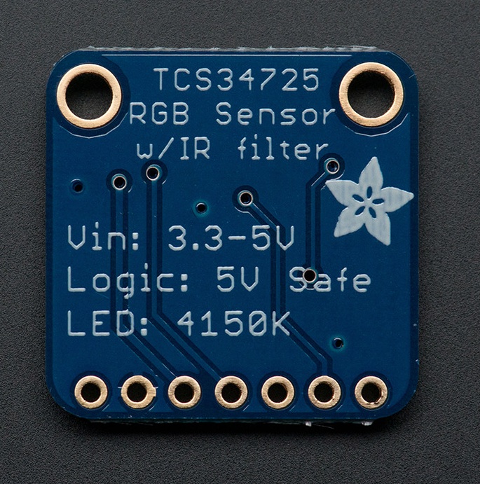 RGB Color Sensor with IR filter and White LED - TCS34725 - Click Image to Close
