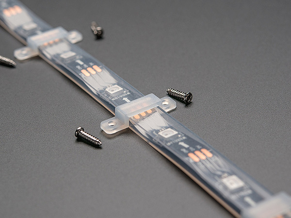 Silicone Clips and Screws for WS2812 LED Strips - set of 5 - Click Image to Close