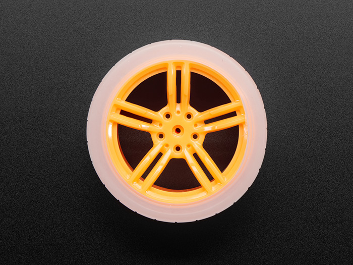Orange and Clear TT Motor Wheel for TT DC Gearbox Motor - Click Image to Close