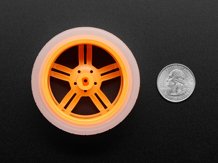 Orange and Clear TT Motor Wheel for TT DC Gearbox Motor - Click Image to Close