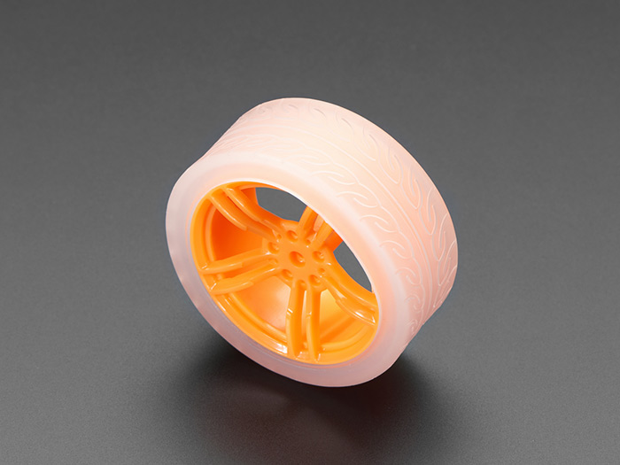 Orange and Clear TT Motor Wheel for TT DC Gearbox Motor - Click Image to Close