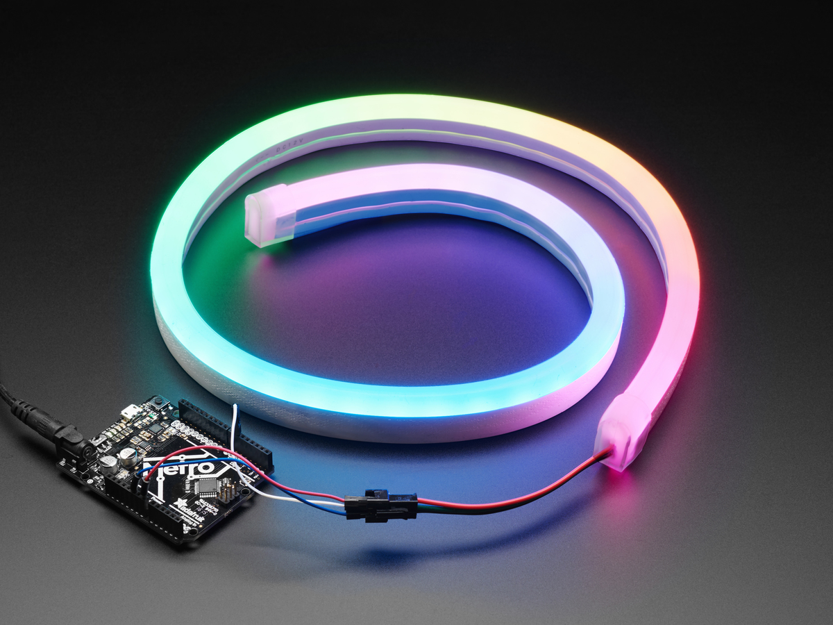 NeoPixel RGB Neon-like LED Flex Strip with Silicone Tube - 1m - Click Image to Close