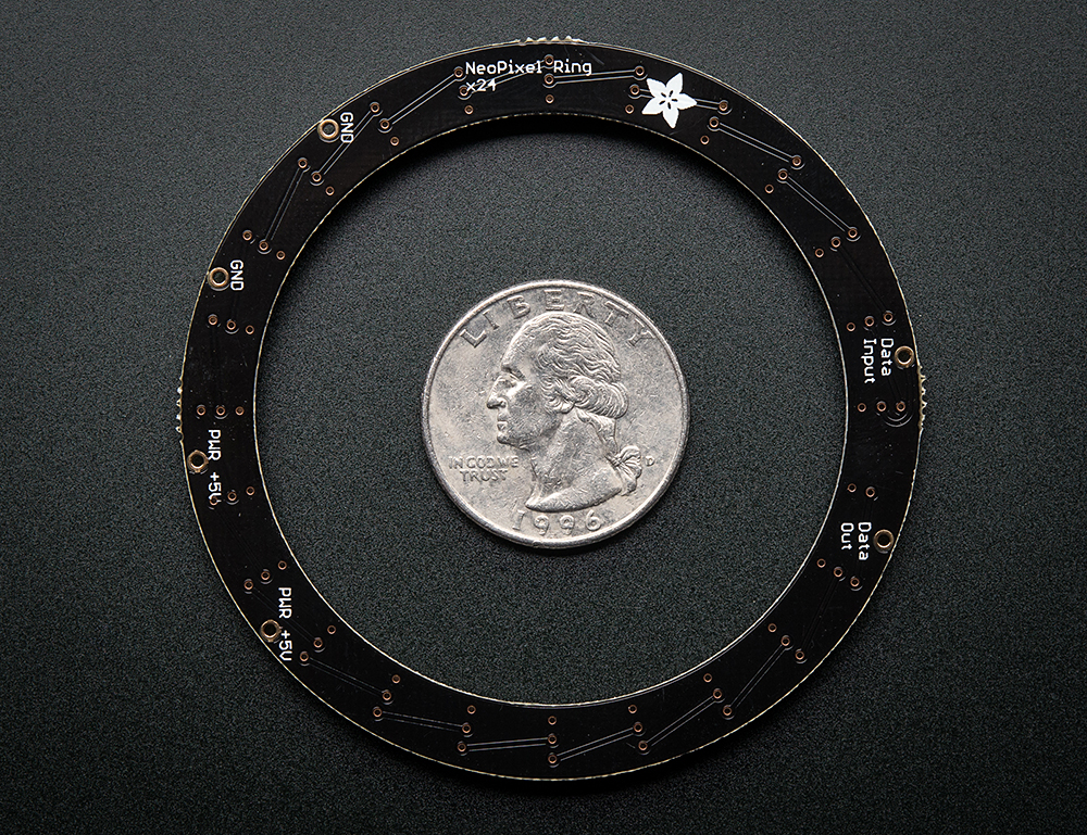 NeoPixel Ring - 24 x WS2812 5050 RGB LED with Integrated Drivers - Click Image to Close