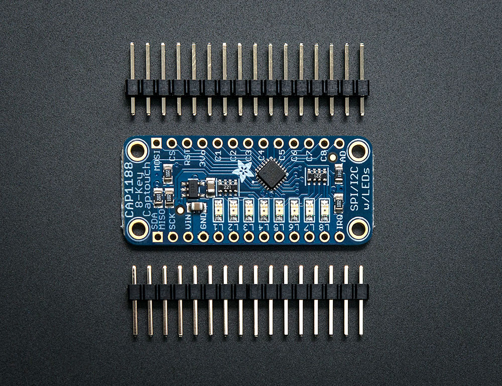 CAP1188 - 8-Key Capacitive Touch Sensor Breakout - I2C or SPI - Click Image to Close