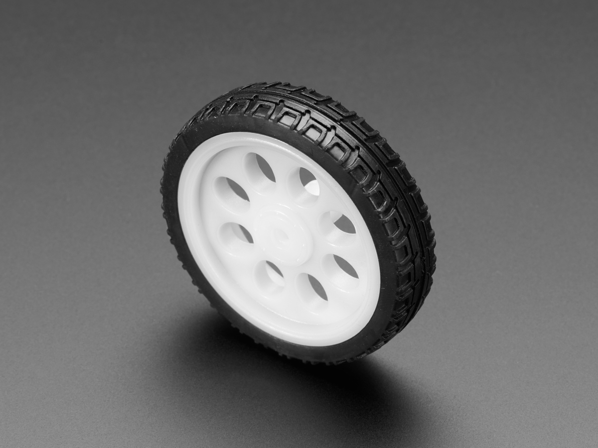 Thin White Wheel for TT DC Gearbox Motors - 65mm Diameter - Click Image to Close