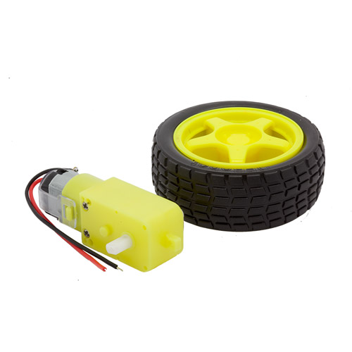 Geared DC Motor and Wheel Bundle - Click Image to Close