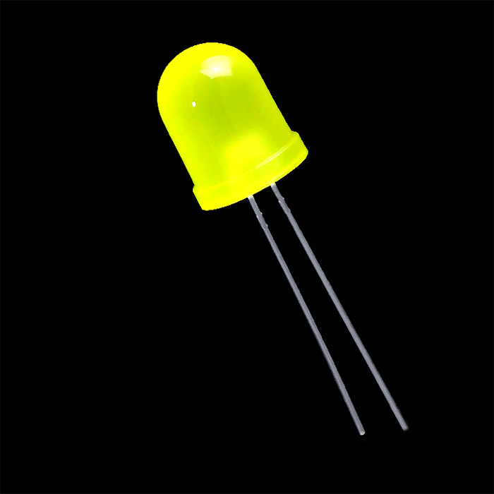 10mm Yellow Diffused LED - Click Image to Close