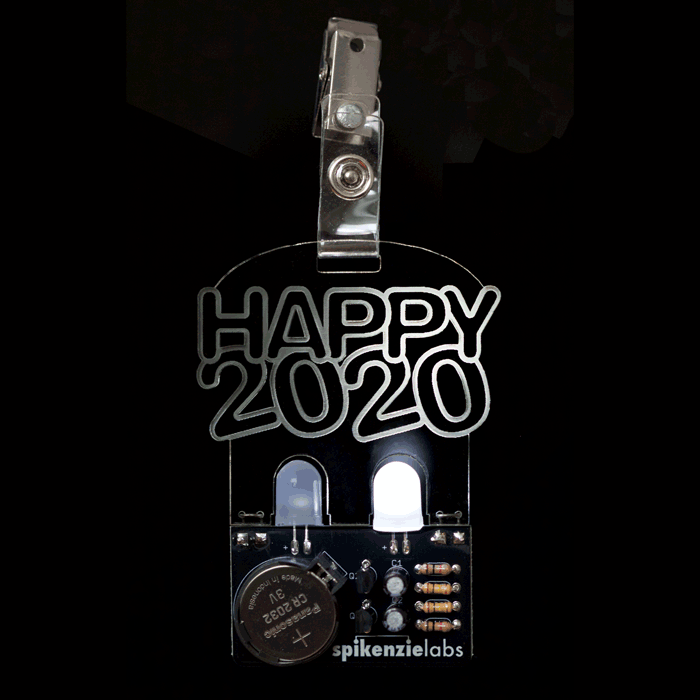 Happy New Year 2020 Blinky Badge Kit - Click Image to Close