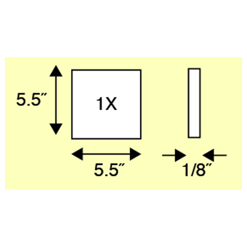 Mini Cut 5.5x5.5" - 1/8" Thick Acrylic - Click Image to Close