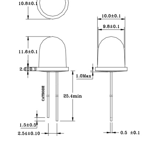 10mm Green Diffused LED - Click Image to Close