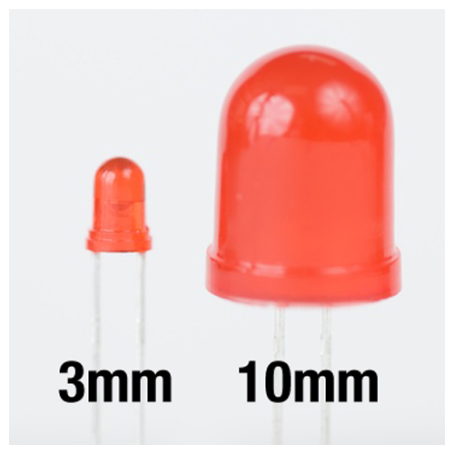 10mm Red Diffused LED - Click Image to Close