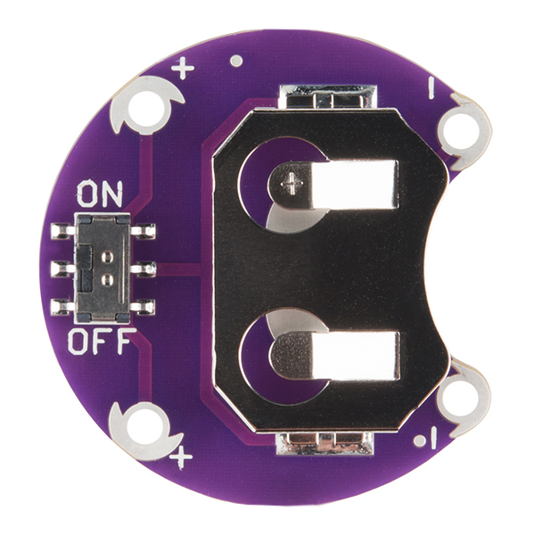 LilyPad Coin Cell Battery Holder - Switched - 20mm - Click Image to Close