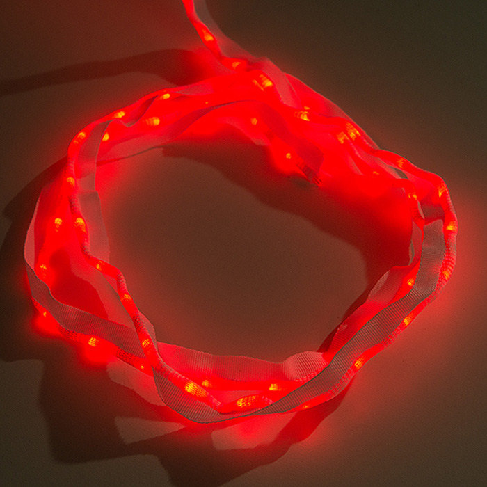 Retired - Sewable LED Ribbon - 1m, 50 LEDs (Red) - Click Image to Close