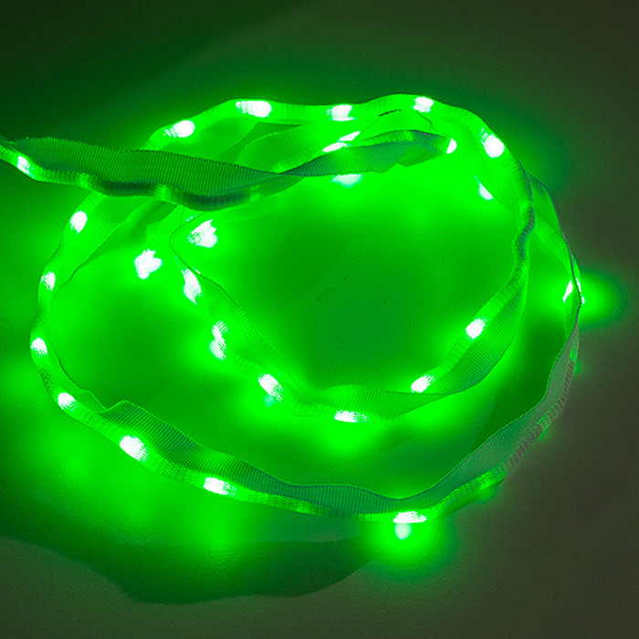 Sewable LED Ribbon - 1m, 50 LEDs (Green) - Click Image to Close